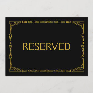 Convite Sinal de Casamento "Reservado" Estilo Art Déco Dou