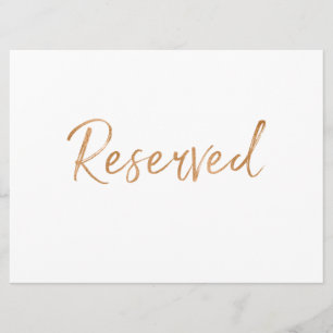 Convite Sinal de Casamento "Reservado" Rosa Dourada   Eleg