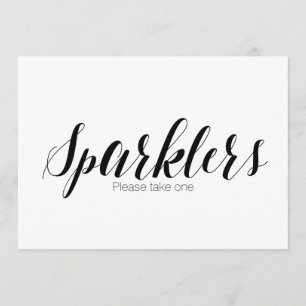 Convite Sinal de Casamento "Sparklers, por favor, pegue um