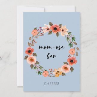 Convite Sinal de Chá de fraldas Mãe-osa Floral