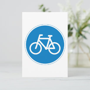 Convite Sinal de Ciclovia Azul Símbolo de Estrada de Cicli