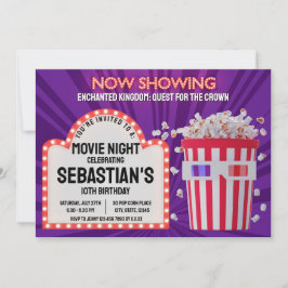 Convite Sinal de Cinema Retroativo e Pipoca Noite de Filme