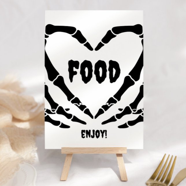 Convite Sinal de Comida Gótica do Chá de fraldas Halloween (Criador carregado)