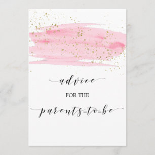 Convite Sinal de Conselho de Aquarela Rosa e Dourado