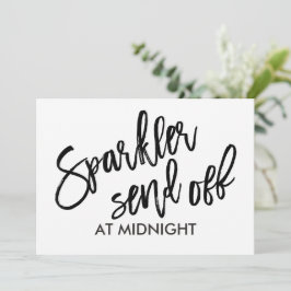 Convite Sinal de Envio do Sparkler 5X7 | Escrita em Pincel