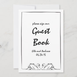 Convite Sinal de eterno Desenhado de Swan Casado de Convid