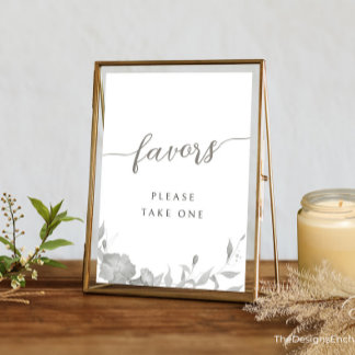 Convite Sinal de Favor Minimalista Moderno Boho Floral Déc