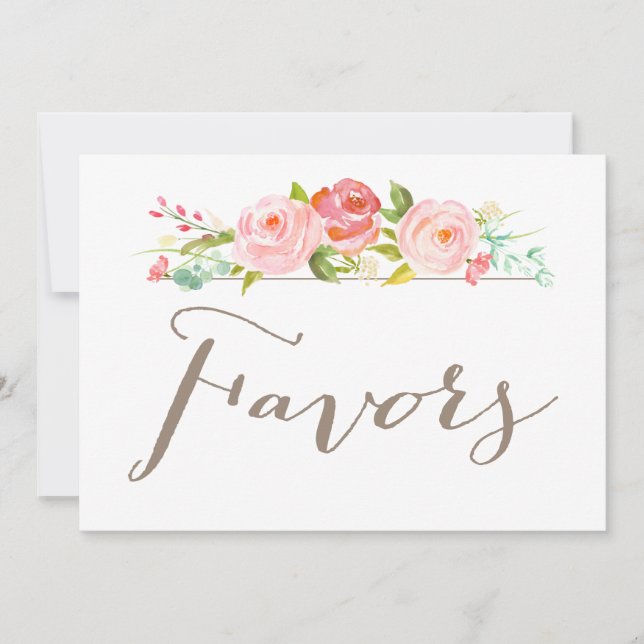 Convite Sinal de Favoritos de Casamento de Jardim rosa (Frente)