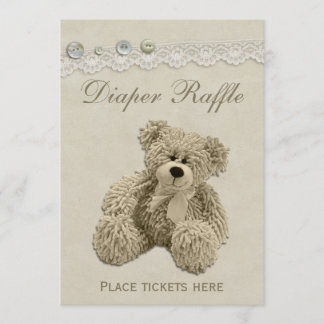 Convite Sinal de Fralda Raffle do Urso Teddy