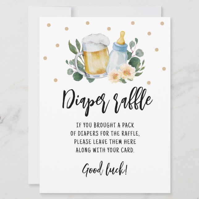 Convite Sinal de fralda Raffle Game Baby is Breaking Green (Frente)