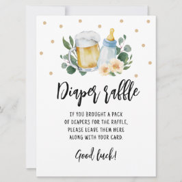 Convite Sinal de fralda Raffle Game Baby is Breaking Green