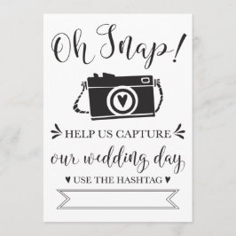 Convite Sinal de Hashtag de Casamento Oh Snap