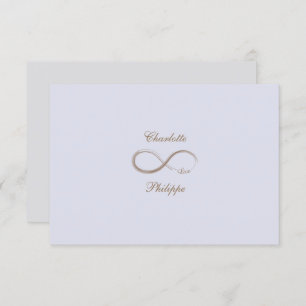 Convite Sinal de Infinidade RSVP de Casamento Dourado da C