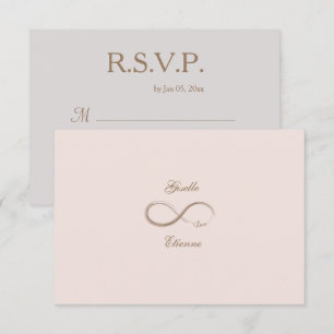 Convite Sinal de Infinito Blush Rosa Nome Personalizado Ca