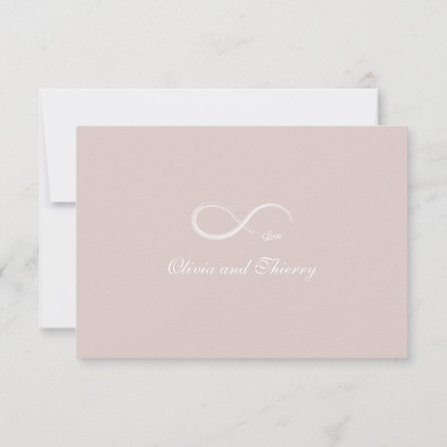 Convite Sinal de infinito chic resposta de casamento branc (Verso)