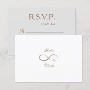 Convite Sinal de Infinito Dourado Branco Nome Personalizad
