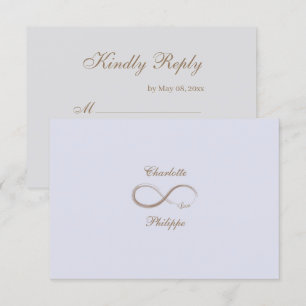 Convite Sinal de Infinito Lilás Cinza Dourado Casamento RS