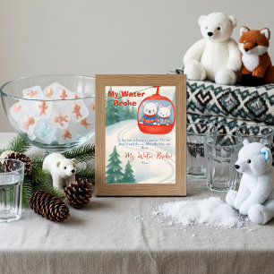 Convite Sinal de jogo Après Bébé ski Baby My Water Broke