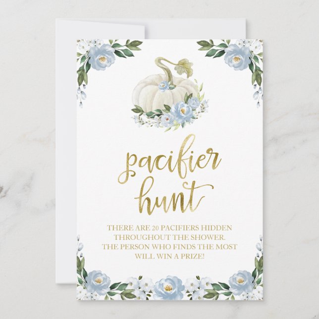 Convite Sinal de Jogo de Caça ao Chupeta de Menino de Abób (Frente)