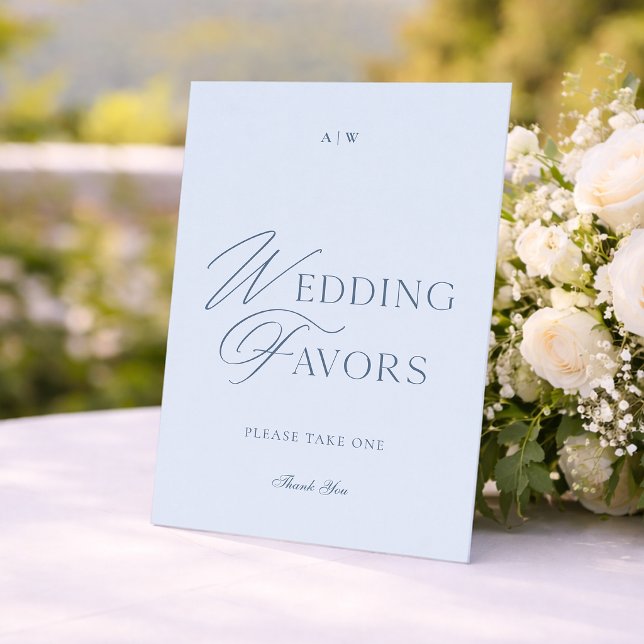 Convite Sinal de Lembranças de Casamento Azul Poeirento El (Criador carregado)