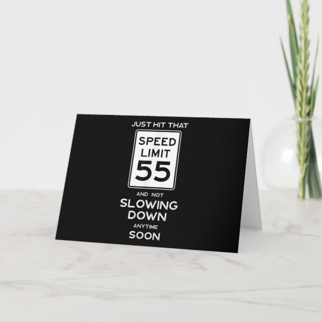 Convite Sinal de limite de velocidade de aniversário de 55 (Frente)