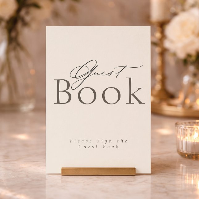 Convite Sinal de Livro de Visitas Minimalista Elegante (Criador carregado)