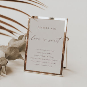 Convite Sinal de menu de Bar de deserto minimalista elegan