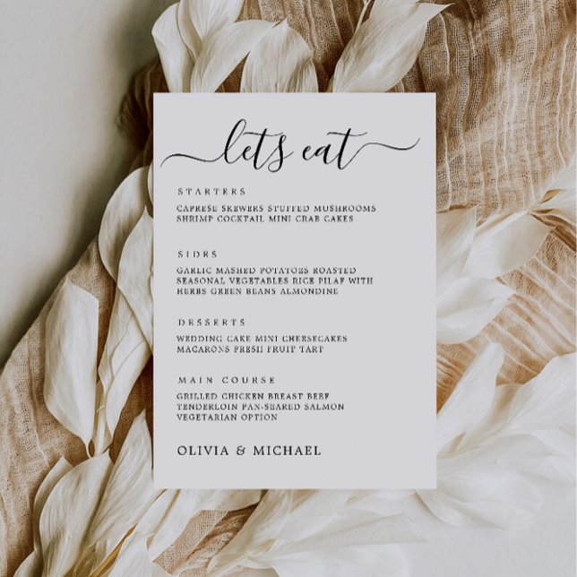 Convite Sinal de Menu de Casamento, Menu de Casamento Impr (Wedding Menu Sign, Printable Wedding Menu Invitation)
