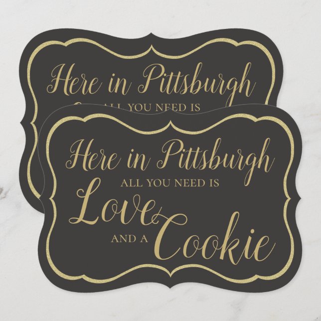 Convite Sinal de Mesa de Biscoitos de Pittsburgh (Frente/Verso)
