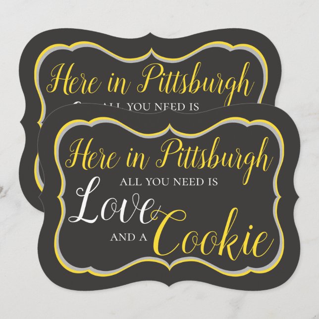 Convite Sinal de Mesa de Biscoitos de Pittsburgh (Frente/Verso)