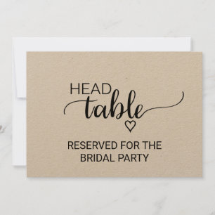 Convite Sinal de Mesa de Cabeceira de Casamento Simples em