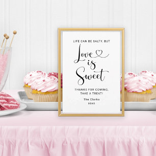 Convite Sinal de Mesa de Doces de Casamento Amor é Doce