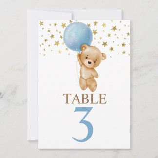 Convite Sinal de Mesa de Garoto de Urso Cortado