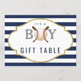 Convite Sinal de Mesa do presente | Chá de fraldas Basebal