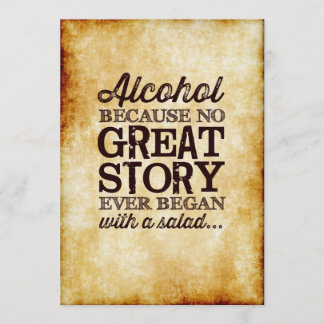 Convite Sinal de Mesa em Pergaminho 5x7 Álcool Porque