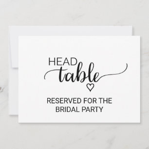 Convite Sinal de Mesa Principal de Casamento Simples Calig