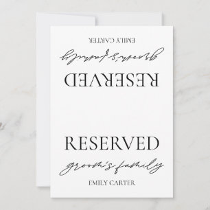 Convite Sinal de Mesa Reservada para Casamento Branco Mode