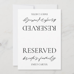 Convite Sinal de Mesa Reservada para Casamento Branco Mode