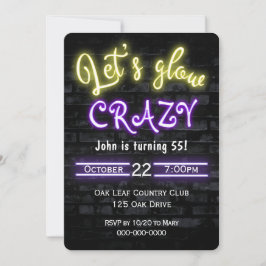 Convite Sinal de Neon Neon de 55º aniversário no Muro de B