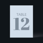 Convite Sinal de Número de Mesa Azul Claro Moderno Ousado<br><div class="desc">Este cartão de número de mesa tem um fundo azul suave com um número ousado e letras limpas — simples,  bonito e fácil de misturar e combinar. O número é totalmente editável,  então você pode configurar todas as mesas em minutos.</div>