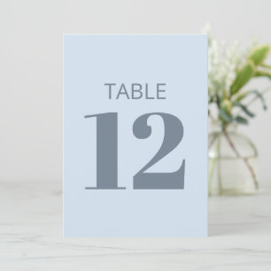 Convite Sinal de Número de Mesa Azul Claro Moderno Ousado 