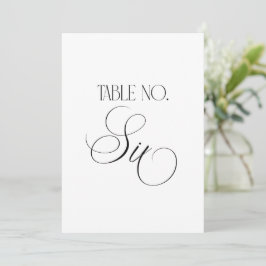 Convite Sinal de Número de Mesa de Casamento Luxo Script 5