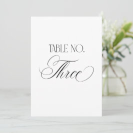 Convite Sinal de Número de Mesa de Casamento Luxo Script 5