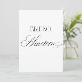Convite Sinal de Número de Mesa de Casamento Luxo Script D
