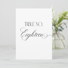 Convite Sinal de Número de Mesa de Casamento Luxo Script D