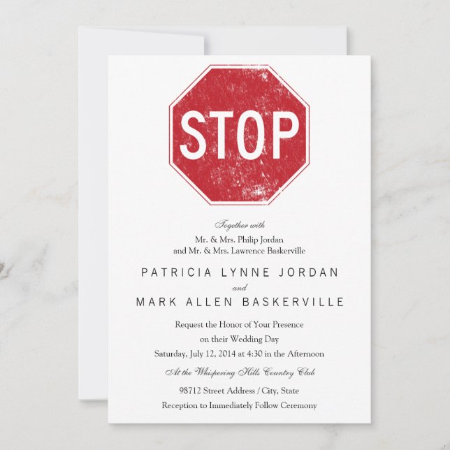 Convite Sinal de Parada Distante (Frente)