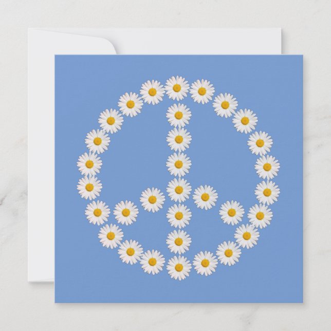 Convite sinal de paz daisies daisy boho (Frente)