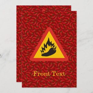 Convite Sinal de perigo de pimenta quente