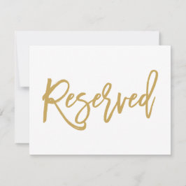 Convite Sinal de Reserva de Casamento Chic Letreiro Dourad