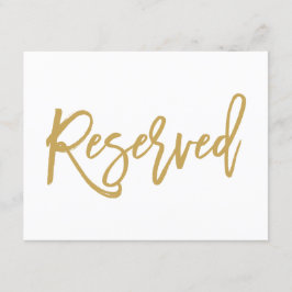 Convite Sinal de Reserva de Casamento Chic Letreiro Dourad